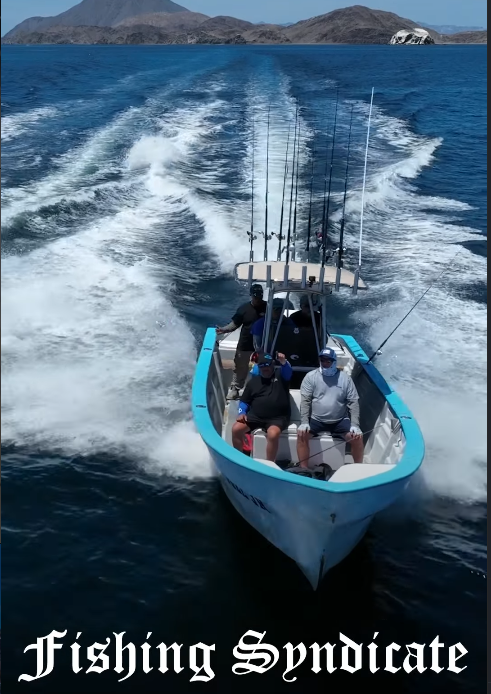 Sportfishing boat at sunrise